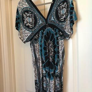 Loose silky printed dress